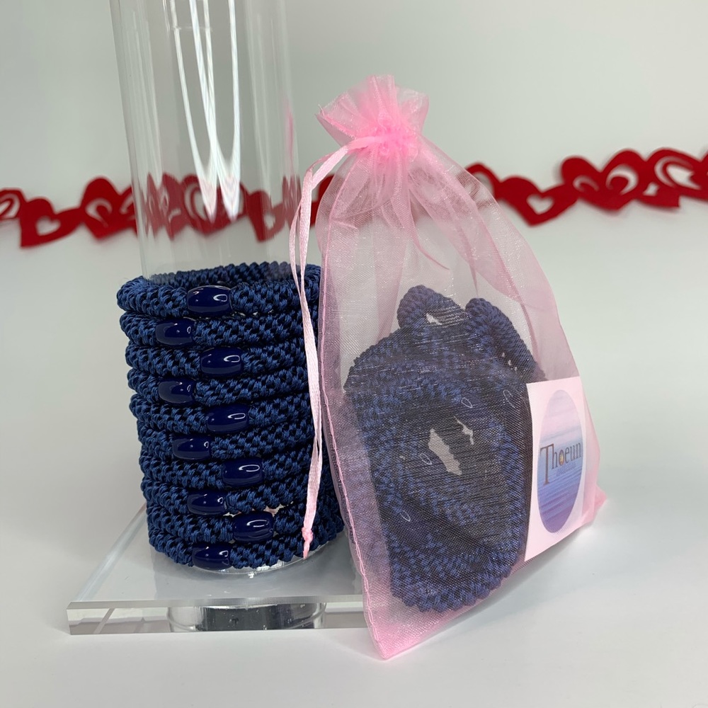 10pc=$12 Navy Blue hair tie collection valentines